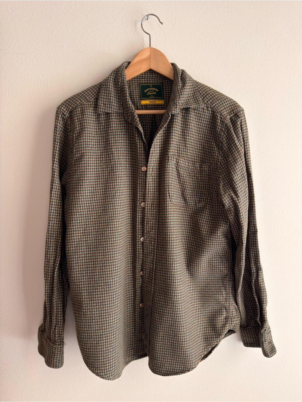Portuguese Flannel Houndstooth Button-Up Shirt